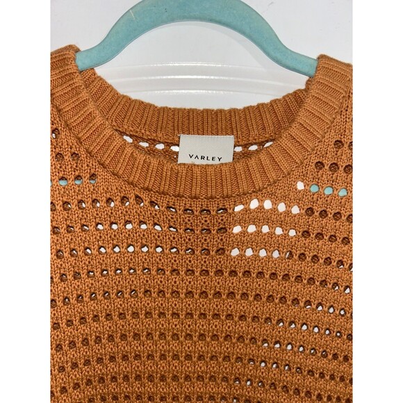 Varley Women’s Fox Knit Crochet Crew Neck Sweater in Almond Size M NWT - Picture 3 of 10